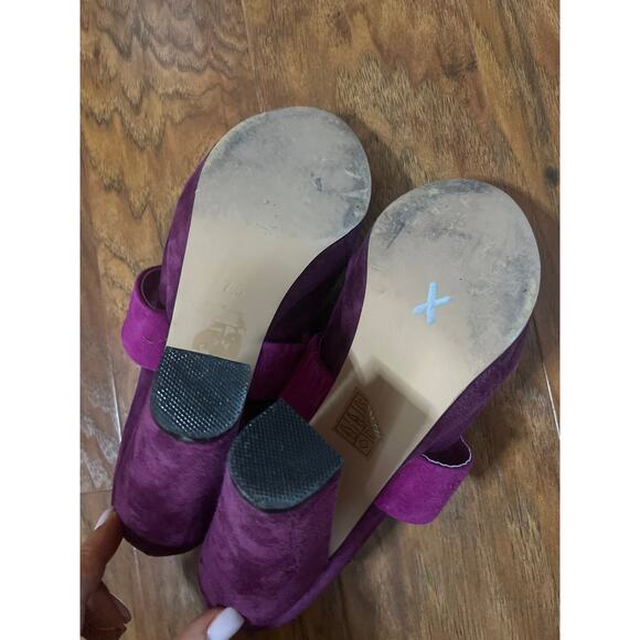 Vintage Y2K JEFFREY CAMPBELL Blink Suede Heels Shoes Purple Fuchsia 7.5 - Picture 7 of 8